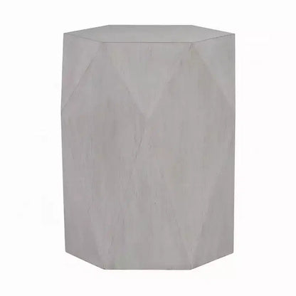 Table d'appoint Royal Hampton, hévéa blanc, 55 cm, corps au design géométrique