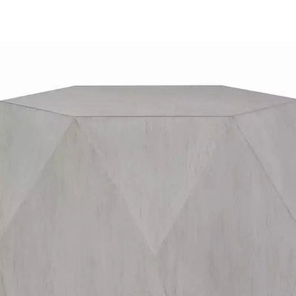 Table d'appoint Royal Hampton, hévéa blanc, 55 cm, corps au design géométrique