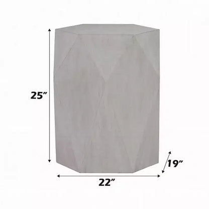 Table d'appoint Royal Hampton, hévéa blanc, 55 cm, corps au design géométrique