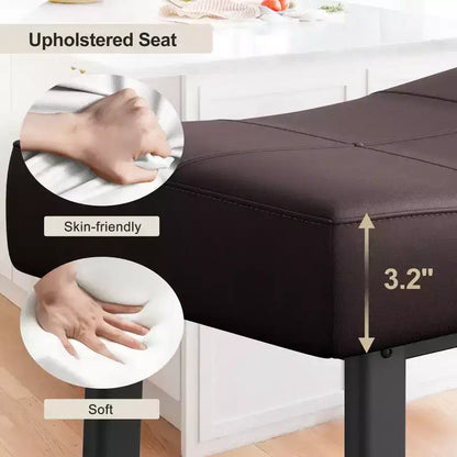 2 tabourets de bar avec coussin épais pour salle à manger, îlot de cuisine, bar à domicile