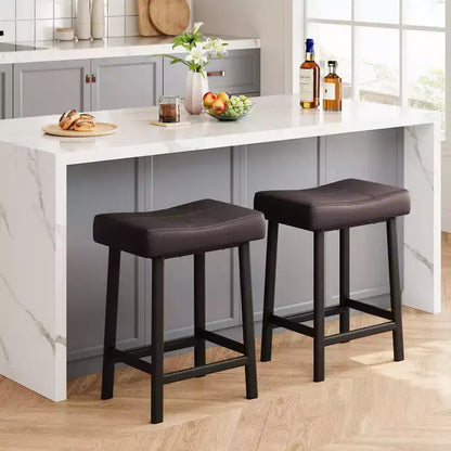 2 tabourets de bar avec coussin épais pour salle à manger, îlot de cuisine, bar à domicile