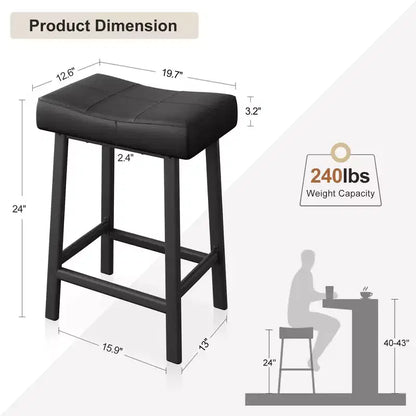 2 tabourets de bar avec coussin épais pour salle à manger, îlot de cuisine, bar à domicile