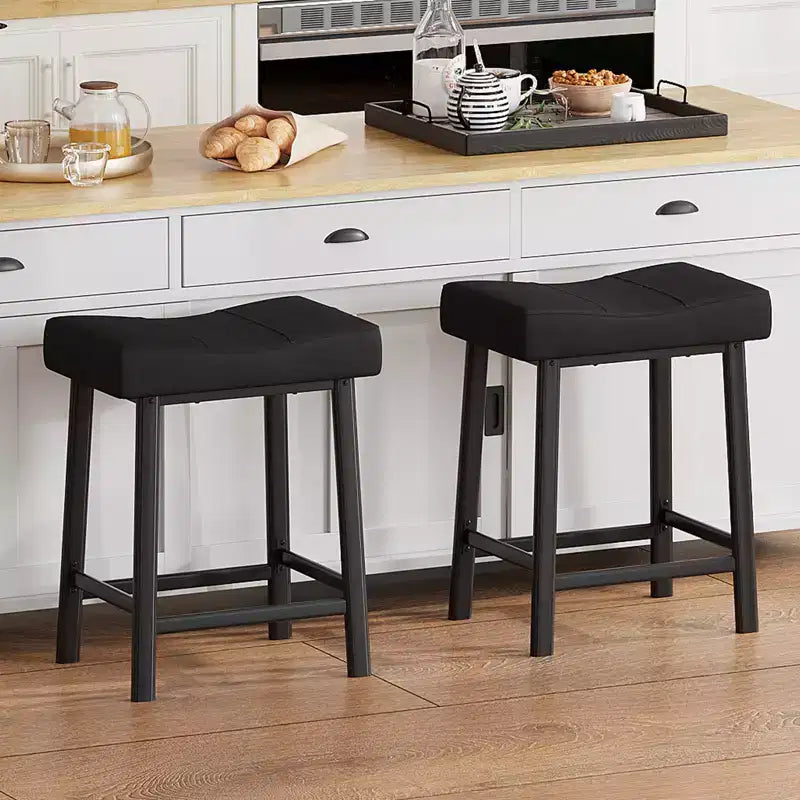 2 tabourets de bar avec coussin épais pour salle à manger, îlot de cuisine, bar à domicile