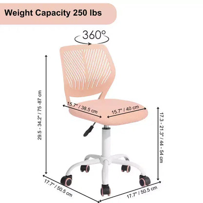 Chaise de Bureau Ergonomique Homy Casa avec Dossier en PP et Piètement en Métal