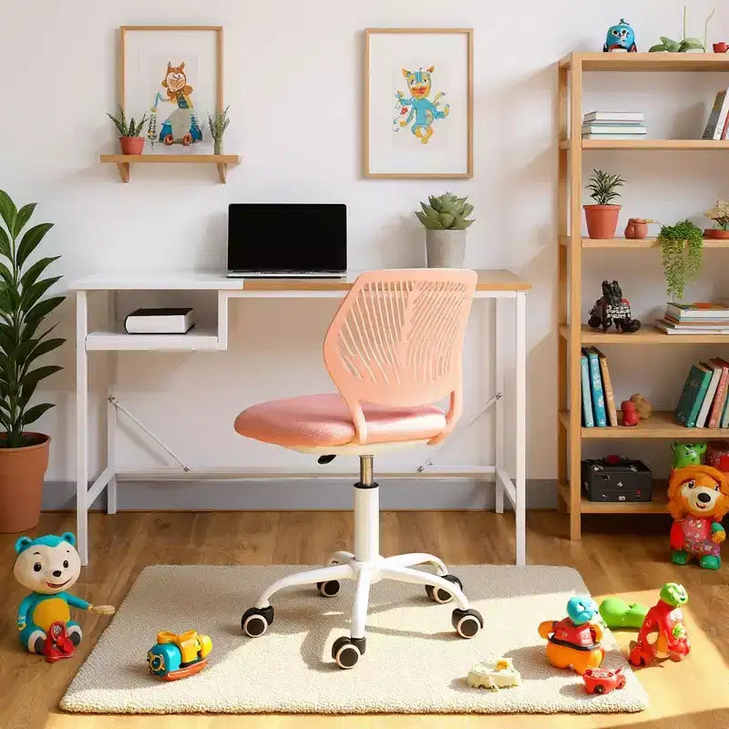 Chaise de Bureau Ergonomique Homy Casa avec Dossier en PP et Piètement en Métal