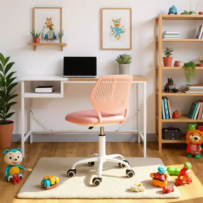 Chaise de Bureau Ergonomique Homy Casa avec Dossier en PP et Piètement en Métal