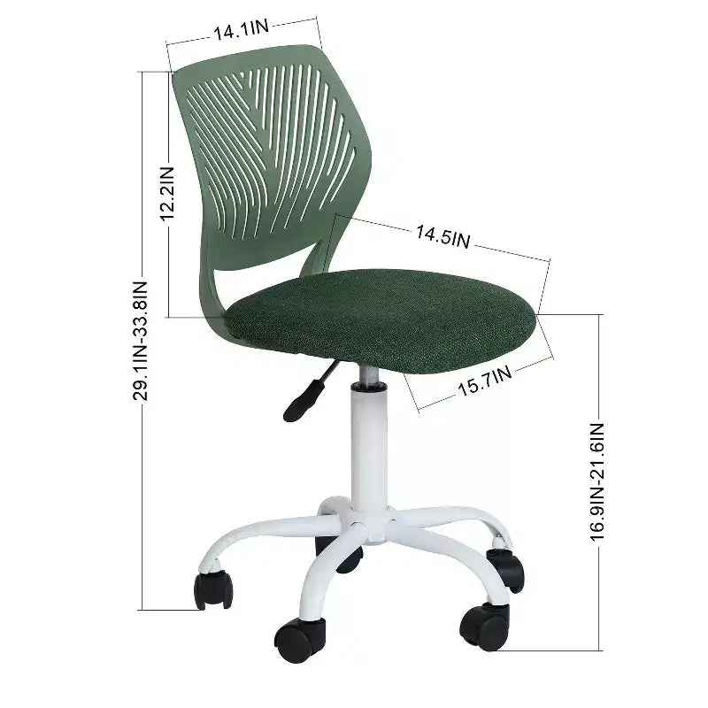 Chaise de Bureau Ergonomique Homy Casa avec Dossier en PP et Piètement en Métal