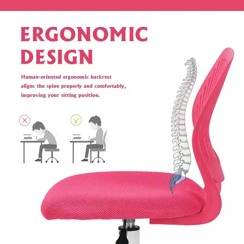 Chaise de Bureau Ergonomique Homy Casa avec Dossier en PP et Piètement en Métal