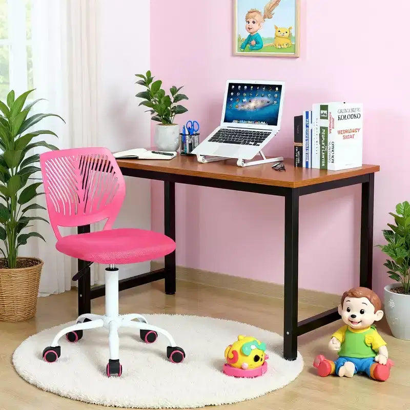 Chaise de Bureau Ergonomique Homy Casa avec Dossier en PP et Piètement en Métal