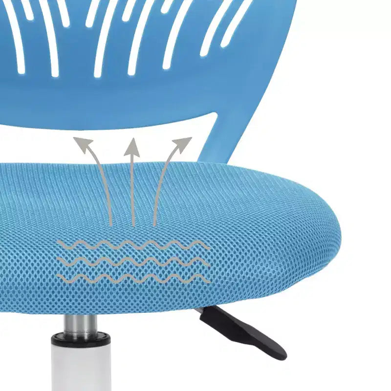 Chaise de Bureau Ergonomique Homy Casa avec Dossier en PP et Piètement en Métal