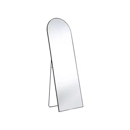 HomeRoots 63 Black Metal Arch Freestanding and Wall Mount Framed Full Length Mirror