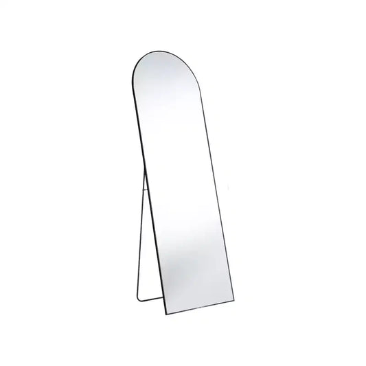 HomeRoots 63 Black Metal Arch Freestanding and Wall Mount Framed Full Length Mirror