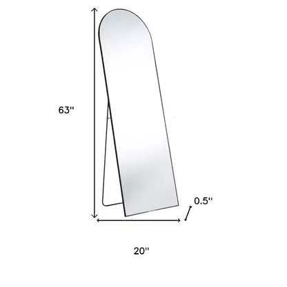 HomeRoots 63 Miroir pleine longueur encadré en métal noir avec support autoportant et fixation murale