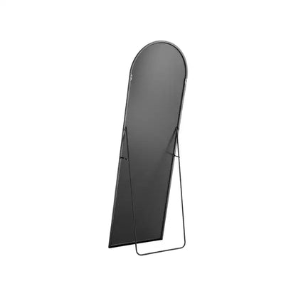 HomeRoots 63 Miroir pleine longueur encadré en métal noir avec support autoportant et fixation murale