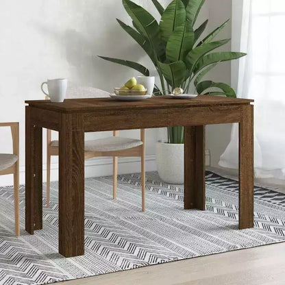 Table à manger moderne minimaliste Clihome en chêne, surface de table 4 places pour les repas quotidiens en famille