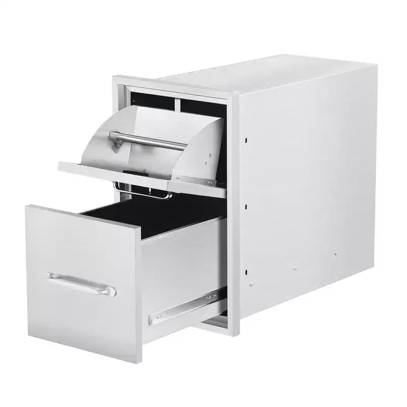 Outdoor Kitchen Drawers, Stainless Steel BBQ Drawers for BBQ Island, Patio Grill Station, Stainless Steel Built-in BBQ Drawer