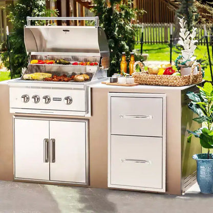 Tiroirs de cuisine extérieure, Tiroirs de barbecue en acier inoxydable pour îlot de barbecue, Station de grillade de patio, Tiroir de barbecue encastrable en acier inoxydable
