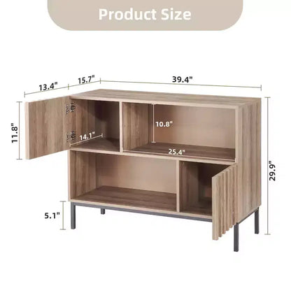 Table d'entrée de ferme moderne de 39,4 po – Buffet de rangement élégant avec étagère d'exposition et pieds en métal – Console polyvalente pour salon