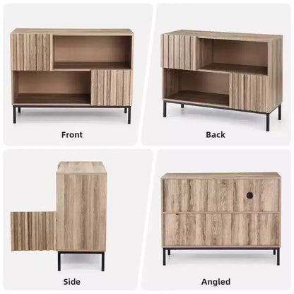 Table d'entrée de ferme moderne de 39,4 po – Buffet de rangement élégant avec étagère d'exposition et pieds en métal – Console polyvalente pour salon