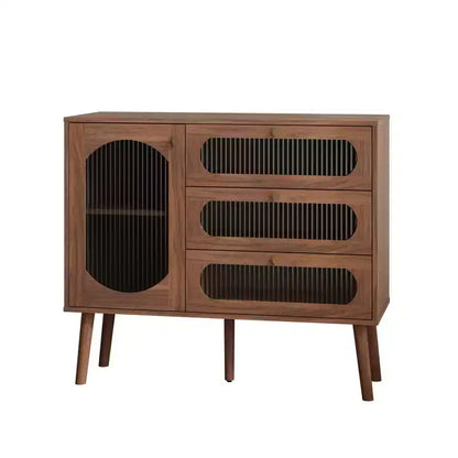 Bahut buffet de 99 cm, meuble bar à café pour entrée avec 3 tiroirs, buffet de sol en bois, meuble d'appoint pour salon