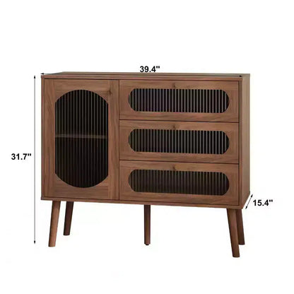 Bahut buffet de 99 cm, meuble bar à café pour entrée avec 3 tiroirs, buffet de sol en bois, meuble d'appoint pour salon