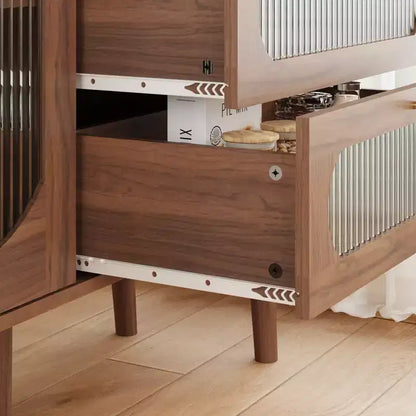 Bahut buffet de 99 cm, meuble bar à café pour entrée avec 3 tiroirs, buffet de sol en bois, meuble d'appoint pour salon