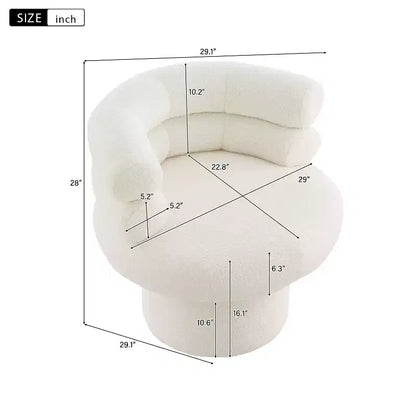 Christopher Knight Home Fauteuil d'appoint pivotant rond Artemov 360 rembourré avec dossier incurvé
