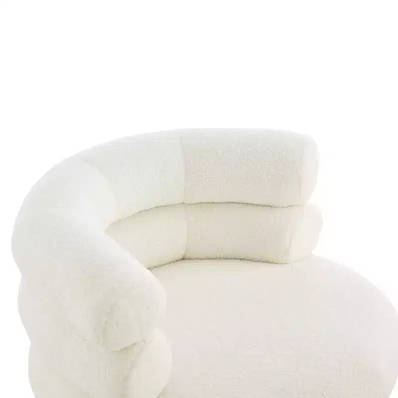 Christopher Knight Home Fauteuil d'appoint pivotant rond Artemov 360 rembourré avec dossier incurvé