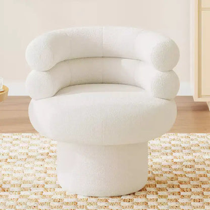 Christopher Knight Home Fauteuil d'appoint pivotant rond Artemov 360 rembourré avec dossier incurvé