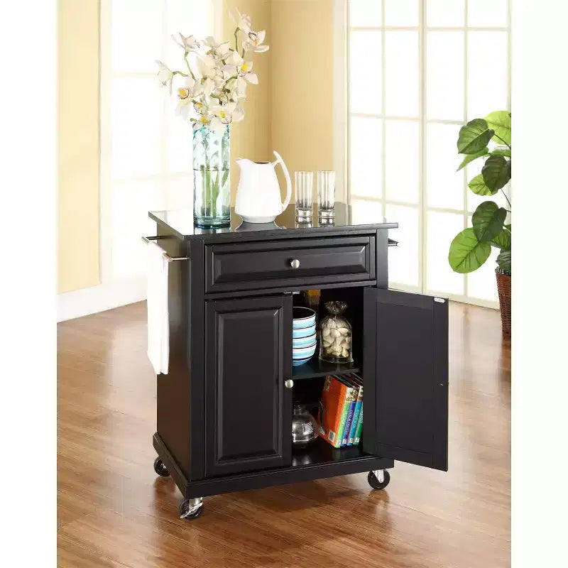 Chariots de cuisine HomeStock de 90 cm de hauteur en métal avec 2 portes et 1 étagère