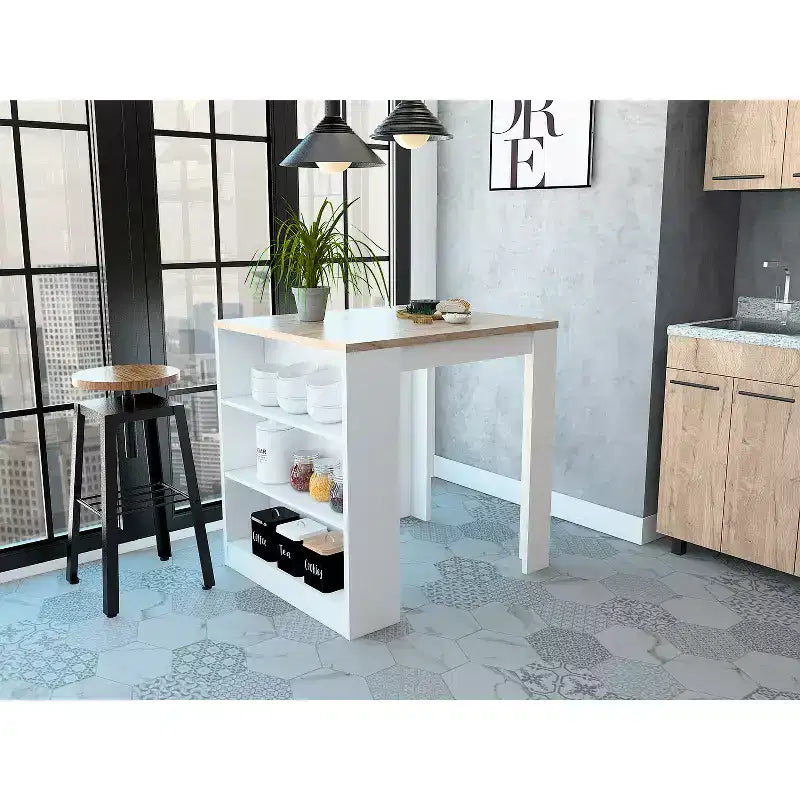 HomeStock Tanna Kitchen Island in Multi-Color - Engineered Wood