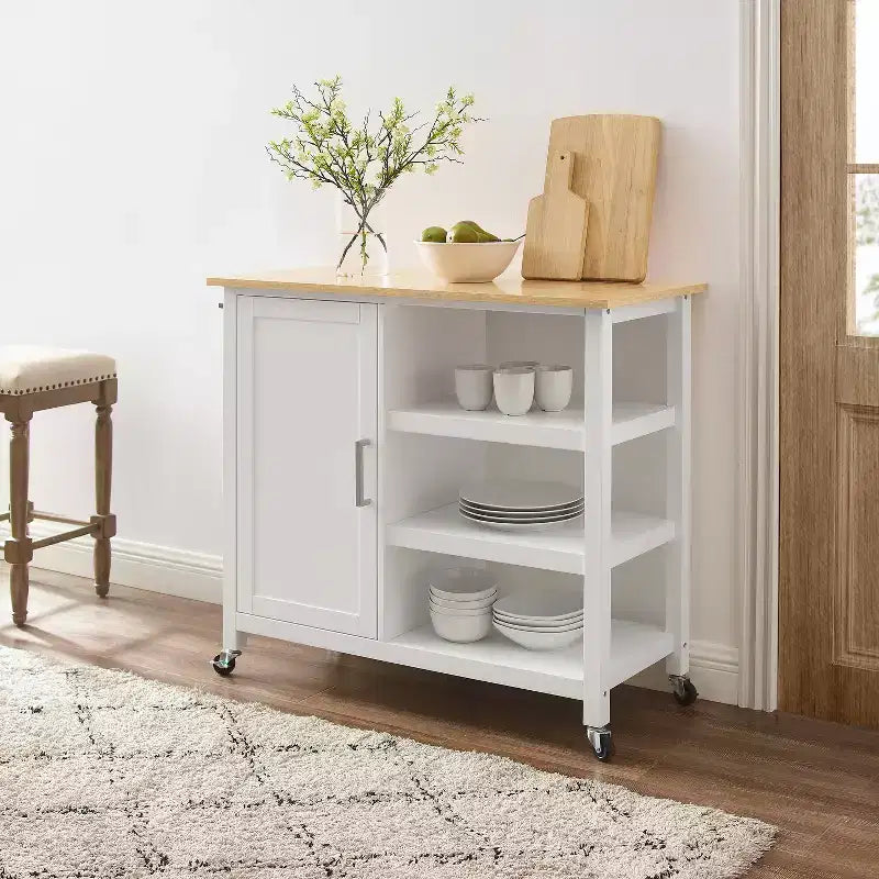 HomeStock 36 in.H Wood Composite Kitchen Islands for Modular Kitchen with 5 Shelves