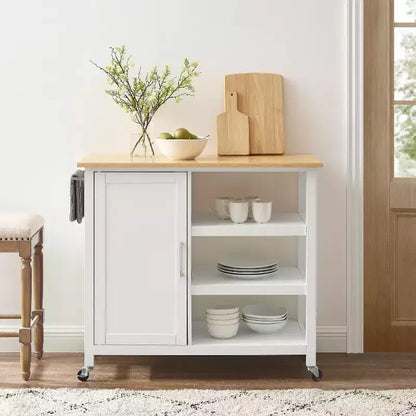 HomeStock Îlots de cuisine modulaires en bois composite de 91 cm de hauteur avec 5 étagères