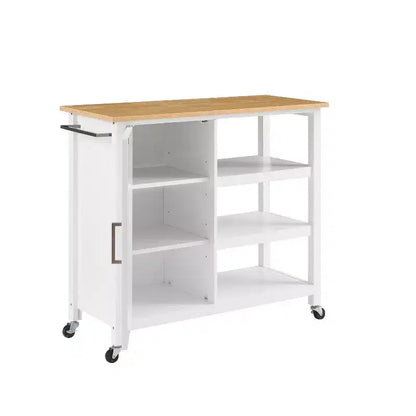 HomeStock Îlots de cuisine modulaires en bois composite de 91 cm de hauteur avec 5 étagères