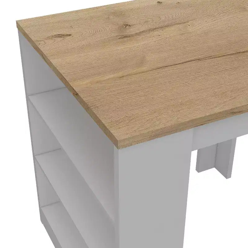 HomeStock Îlots de cuisine modulaires en bois composite de 91,4 cm de hauteur avec 3 étagères