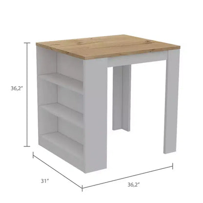 HomeStock Îlots de cuisine modulaires en bois composite de 91,4 cm de hauteur avec 3 étagères