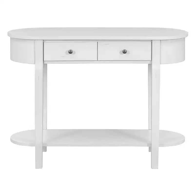 Console étroite vintage avec rangement, Table d'entrée en bois avec étagère ouverte pour entrées et salons