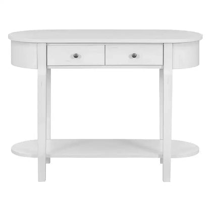 Console étroite vintage avec rangement, Table d'entrée en bois avec étagère ouverte pour entrées et salons