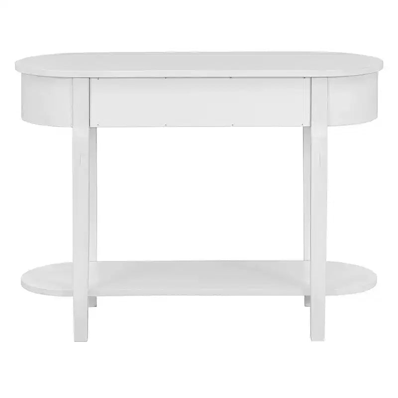 Console étroite vintage avec rangement, Table d'entrée en bois avec étagère ouverte pour entrées et salons