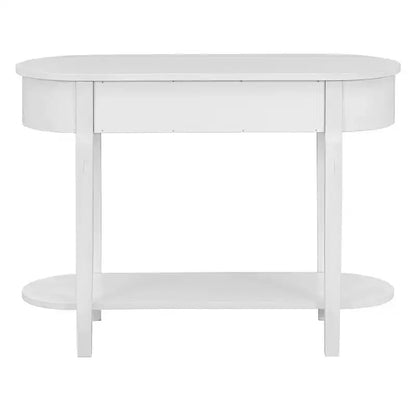 Console étroite vintage avec rangement, Table d'entrée en bois avec étagère ouverte pour entrées et salons