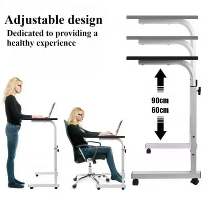 Bureau debout réglable en hauteur, bureau debout mobile avec roulettes, petit bureau d'ordinateur, bureaux roulants, table portable pour ordinateur portable pour le bureau à domicile