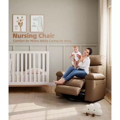 Fauteuil de massage et relaxant chauffant extra-large, pivotant à 360°, avec télécommande, porte-gobelet et poches latérales, design ergonomique.