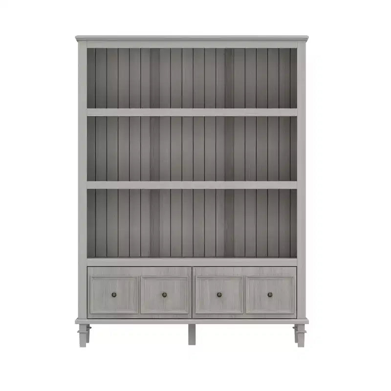 Famapy Meuble de Rangement de Cuisine Rétro Gris avec 3 Étagères Ouvertes et 4 Tiroirs, Buffet, Organisateur de Rangement pour Cuisine et Salle à Manger