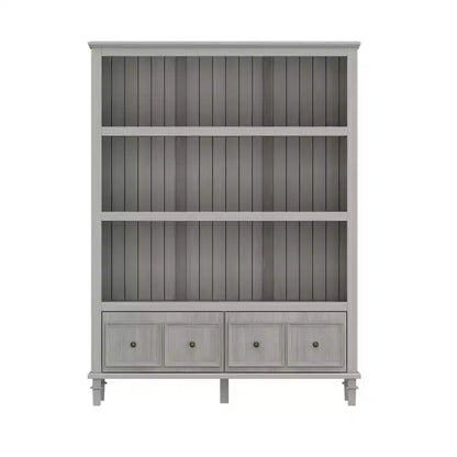 Famapy Meuble de Rangement de Cuisine Rétro Gris avec 3 Étagères Ouvertes et 4 Tiroirs, Buffet, Organisateur de Rangement pour Cuisine et Salle à Manger