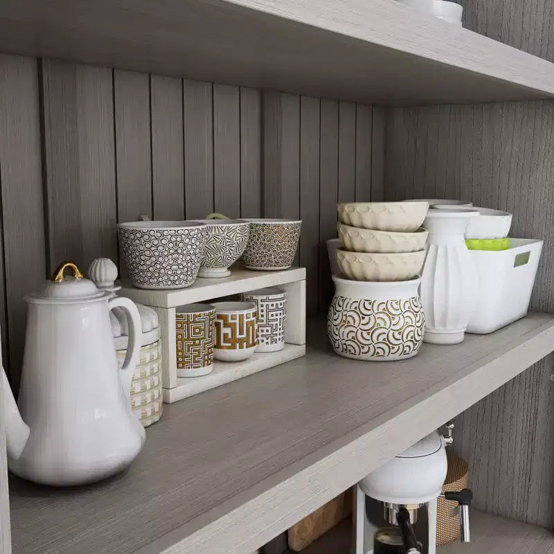 Famapy Meuble de Rangement de Cuisine Rétro Gris avec 3 Étagères Ouvertes et 4 Tiroirs, Buffet, Organisateur de Rangement pour Cuisine et Salle à Manger