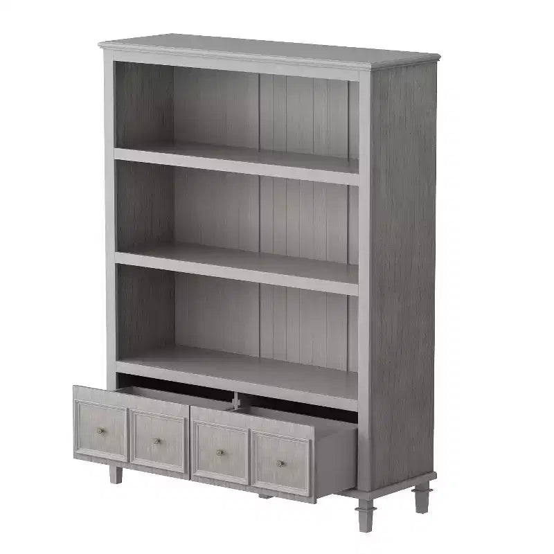 Famapy Meuble de Rangement de Cuisine Rétro Gris avec 3 Étagères Ouvertes et 4 Tiroirs, Buffet, Organisateur de Rangement pour Cuisine et Salle à Manger