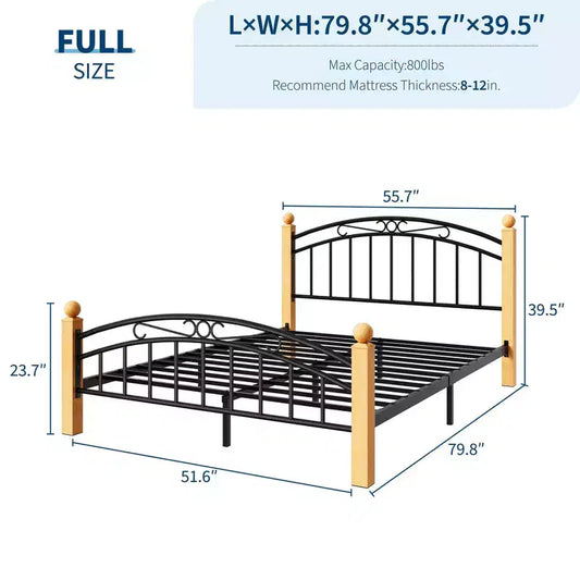 Cadre de lit plateforme en bois avec tête de lit, aucun sommier tapissier requis, rangement sous le lit
