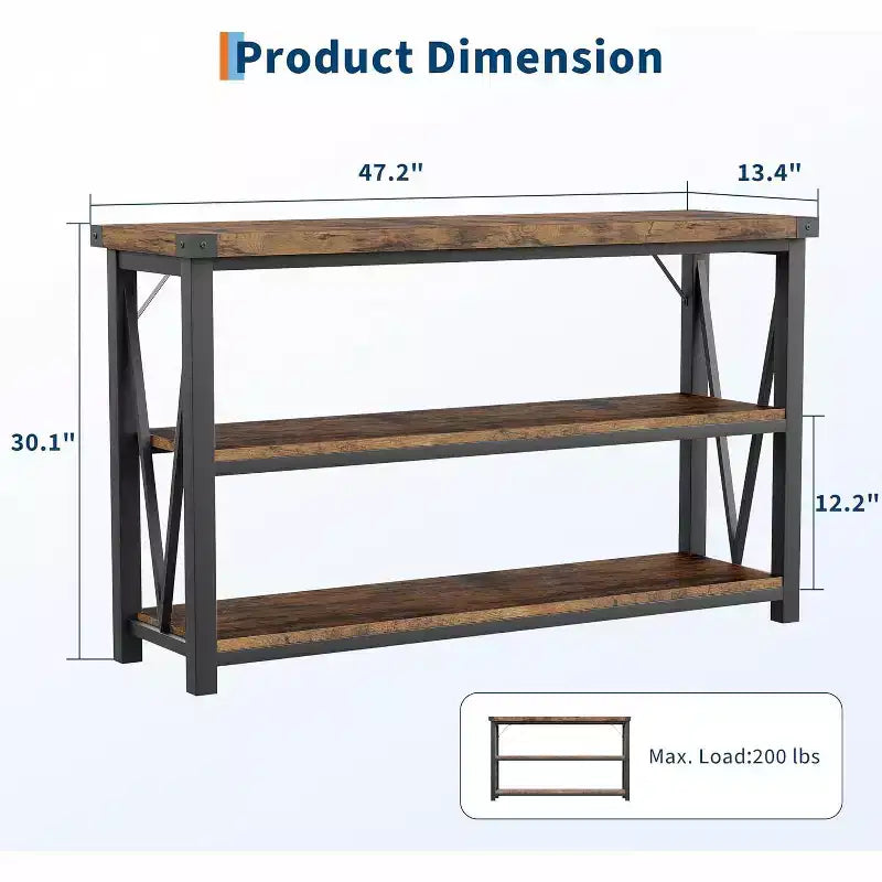 Longue console, Table d'entrée en bois cannelé, Table de canapé derrière le canapé