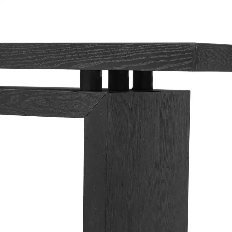 Console minimaliste avec placage en frêne, Table d'entrée en bois moderne pour l'entrée et le salon