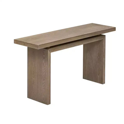 Console minimaliste avec placage en frêne, Table d'entrée en bois moderne pour l'entrée et le salon